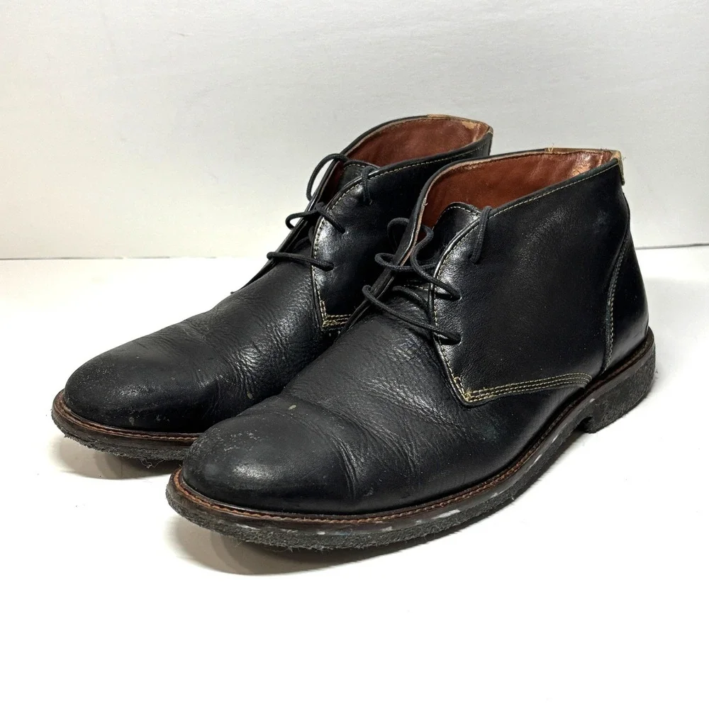 Johnston & Murphy Chukka Boots Mens‎ 11.5 Black Leather Desert Boots Casual